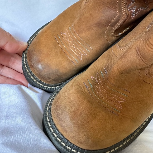 Old West cowboy boots/work boots girls size 12 - Picture 4 of 4